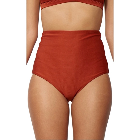 Mara Hoffman Lydia Bikini Bottom in Rust - Picture 2 of 12